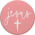 Jesus Cross Love Faith Easter Christmas Pink Peach Pastel PopSockets Standard PopGrip