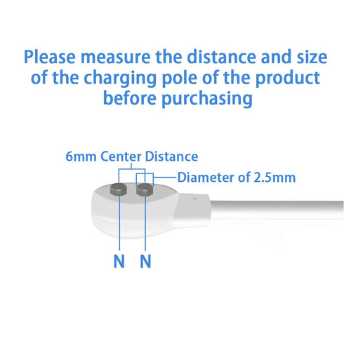 6mm 2.7ft Magnetic USB DC Charger Cable, Replacement Oval Base Charging Cord for Rechargeable Toys, Massagers, Electric