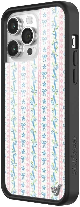 Wildflower 14 6.5ft Cases - Compatible with iPhone Pro Max | Protective Black Bumper, Drop Test Certified, Women Owned