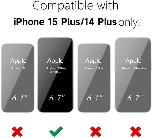 for iPhone 14 Plus Clear Case - Magnetic Square Rectangle Edge Compatible with Magsafe, Transparent TPU Silicone Rubber
