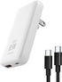65W GaN USB C Charger, 2 Port Flat Wall Charger with PD3.0 & PPS, 3.28ft 100W Cable for MacBook, iPhone, White