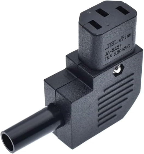 IEC C13 Right Angled Power Cord Plug Connector, 90 Degree Female Plug Rewirable Power Connector 10A /250V (C13 Right
