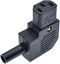IEC C13 Right Angled Power Cord Plug Connector, 90 Degree Female Plug Rewirable Power Connector 10A /250V (C13 Right