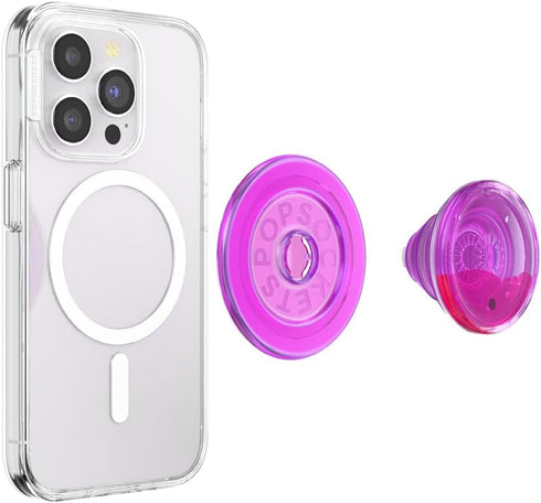 PopSockets Round Phone Grip Compatible with MagSafe, Adapter Ring Included, Wireless Charging Compatible Phone Holder