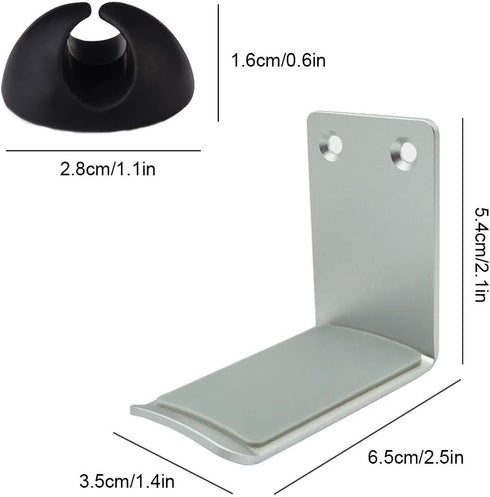 SourceTon 2 Packs Aluminum Headphone Stand Hanger and 6 Cable Clips, 2 Headset Holder Mount (Black/Silver)