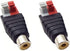 2-Pack Phono RCA Female to 2 Screw Terminal Strip Audio Video Spring Press Type Balum Connector Adapter (RCA F/AV F)