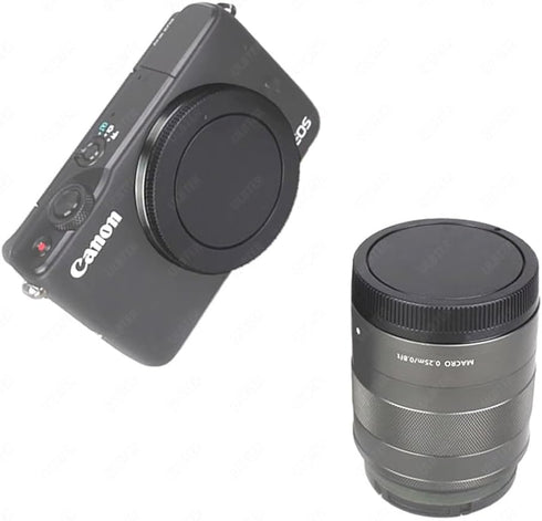 Body Cap & Rear Lens Cover for Canon EF-M Mount Camera and Lens, Compatible with Canon EOS M50 Mark II M200 M100 M50 M6