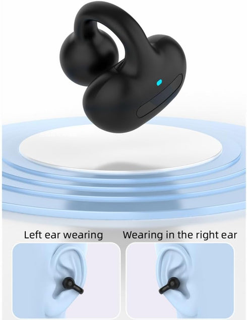 Bluetooth Ear Clip, Single Wireless Ear Bud Clip On, Open Ear Headphone Bluetooth Wireless Headset, Bone Conducting