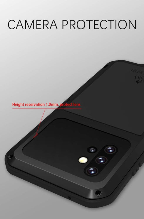 Love MEI Galaxy A52 Case, Outdoor Sports Waterproof Military Heavy Duty Shockproof Dust/Dirt Proof Hybrid Aluminum
