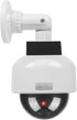 Solar Powered Dummy Fake CCTV Security Dome Camera with Flashing Red LED Light & Warning Security Alert Sticker Decal