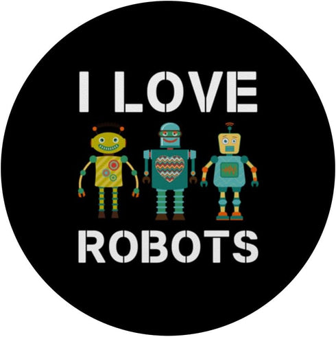 I Love Robots Robotics Lover PopSockets Standard Grip for Men, Women, Kids