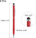 MECCANIXITY 6pcs Metal Stylus Pen Ballpoint Pen 2 in 1 Universal Retractable Ink Pen with Stylus Tips for All Capacitive Touch Screen Device, Red