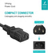 Narpendu 3-Prong 3 (0.92 Universal AC Power Cable for Computers, TVs, Monitors & More, Feet Meters), Black