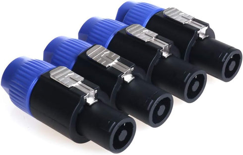 NANYI NL4FC Speakon Cable, 4 Pole Speaker Plug Compatible with Neutrik NL4FC, NL4FX, NLT4X - 4 Pack