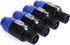 NANYI NL4FC Speakon Cable, 4 Pole Speaker Plug Compatible with Neutrik NL4FC, NL4FX, NLT4X - 4 Pack