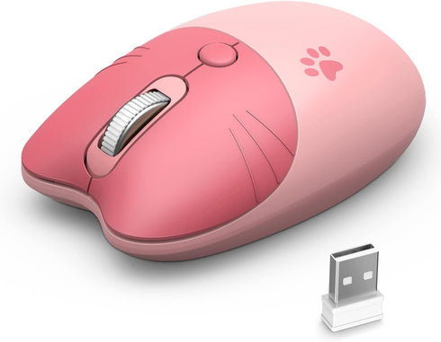 MOFII Wireless Compact Silent Mouse with Cute Cat Designs, 2.4GHz Plug and Play