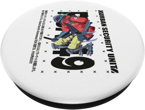 Robot security hi-tech futuristic robotics art light PopSockets Swappable PopGrip