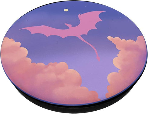 PopSockets PopGrip: Swappable Grip for Phones & Tablets, Dragon Moon Purple Landscape Sunset
