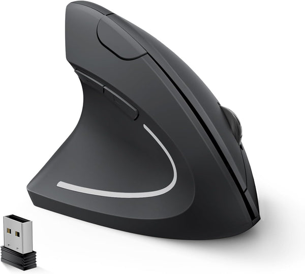 Lekvey Left Handed Ergonomic Mouse, Vertical Wireless Mouse for Left Hand, 2.4G USB