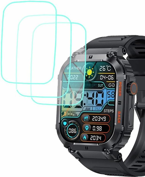 Tempered Glass Screen Protector for K57 K57 PRO, Compatible with Multiple Smart Watches, 3pcs, 9H