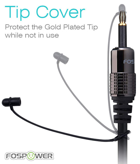 FosPower 24K Gold Plated Toslink to Mini Toslink Digital Optical S/PDIF Audio Cable - 6ft