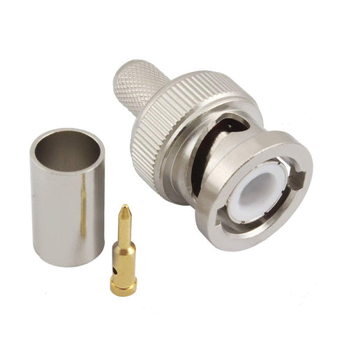 (Pack of 10) BNC Male Q9 Plug Crimp for RG8X RG-8X LMR240 Cable Straight RF Coaxial Adapter Connector