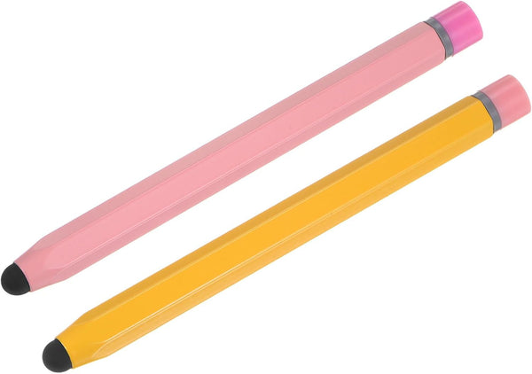 MECCANIXITY 2pcs Universal Capacitive Stylus Pens for Touch Screens, Hexagon Crayon Stylus, Yellow Pink.