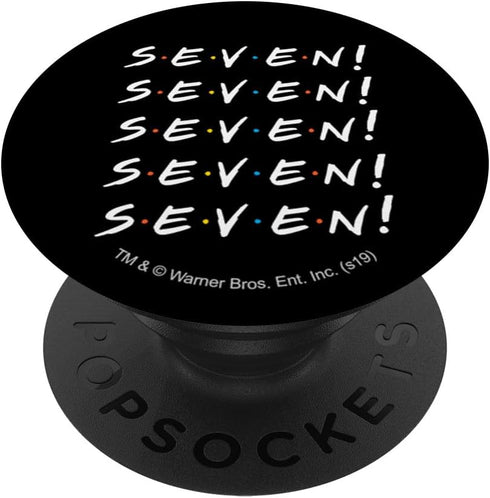 Warner Bros. Friends SEVEN PopSockets Pop Grip & Stand for Phones, Black, Compatible with iPhone 11