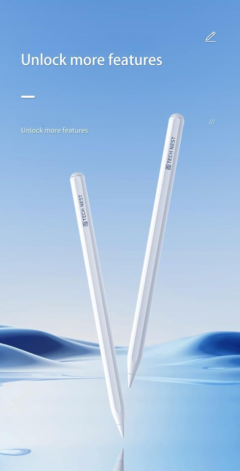 TECH NEST (2018-2025) 11"/12.9"/M4, 3/4/5/M2/M3, 5/6 Stylus Pen for iPad - Fast Charge, Tilt Sensitivity, Palm