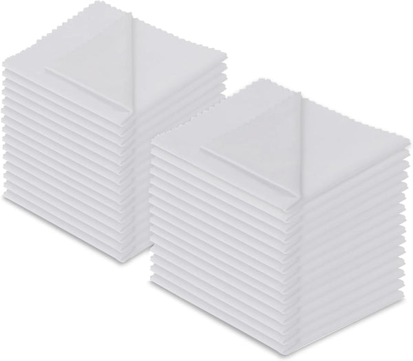 Microfiber Cleaning Cloths for Electronics (White) - 30 Pack, Cleans Lenses, Glasses, Screens, Cameras, and More