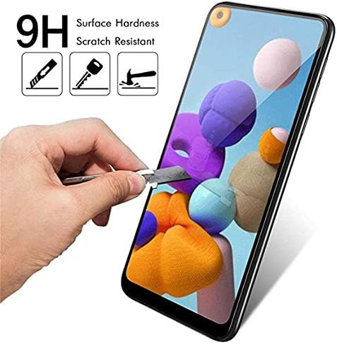Tempered Glass Screen Protector for Samsung Galaxy A21, HD Clear Case Friendly Protective Film