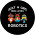 Just a Girl Who Loves Robotics Funny Robot Lover Girls PopSockets Standard PopGrip