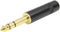 Seismic Audio SAPT253 3-Pole 1/4-Inch Male Stereo Jack Plug, Black and Gold