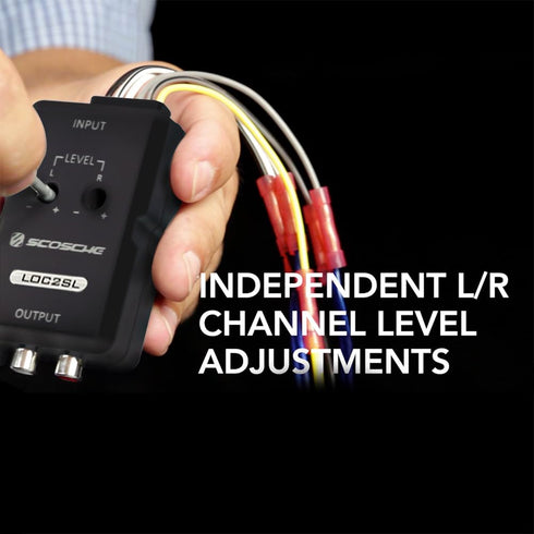 Scosche LOC2SL Line Output Converter, Adjustable Amplifier Add On Module for Car Stereo, RCA Adapter with Remote Control