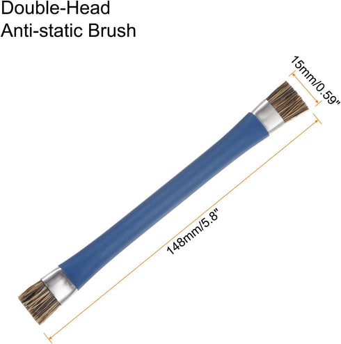 Double-Head Phone Motherboard IC Cleaning Brush, 12x15mm Anti-Static ESD Brush Cleaner for Computer