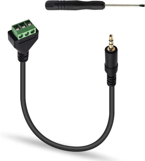 Poyiccot 3.5mm Screw Terminal Connector Cable, 3.5mm Stereo Audio Male Jack to AV 3 Pin Adapter Cable, 30cm