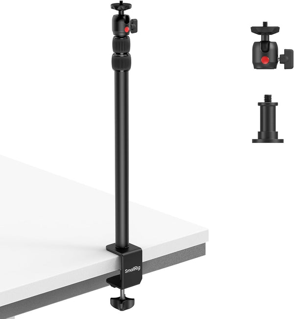 SMALLRIG Camera Desk Mount C Stand, 15"-35" Adjustable Desk Tripod Light Stand, Tabletop