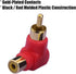 RCA 90 Degree Adapter - 6Pcs Right Angle RCA Adapter Gold Plated RCA Male to RCA Female Connectors for Tight Space