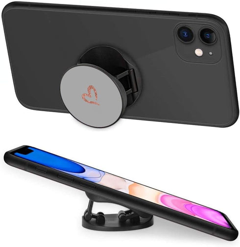 4 Pack Phone Grip, Cell Phone Holder for Smartphone, Finger Expanding Kickstand - Gray Rose Gold Purple Black Pink Heart