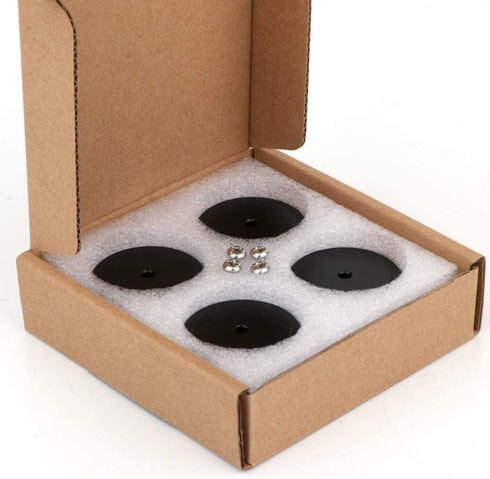 Monosaudio 4Pcs 40x20mm Speaker Isolation Feet, Single-sided 3M Adhesives, Speaker Spike Pads with Non-Slip Rubber