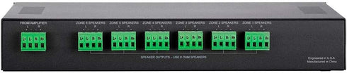 Monoprice SS-6 Premium 6 Channel Speaker Selector with Impedance Protection, Black