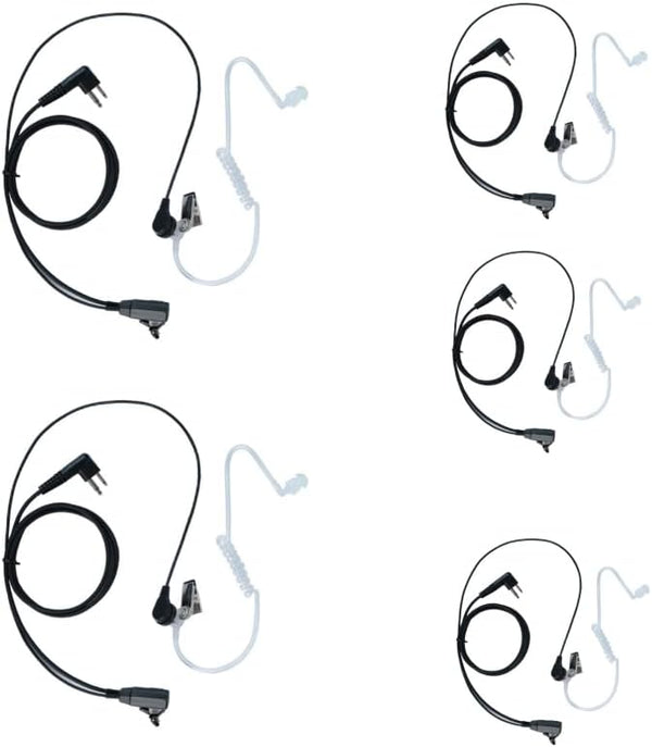 Sarcia 5 Pack Walkie Talkie Earpiece Headset PTT MIC for Motorola 2 Way Radio with Covert Acoustic Tube