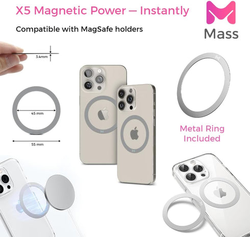 Mass 2.0 Limber Grip Magnetic Phone Stand, Vertical & Horizontal Holder, Ergonomic Comfortable Grip, Slim Titanium