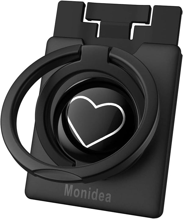 Phone Grip Ring Holder, Wireless Charging Friendly, Foldable & Adjustable Double Metal Stand for iPhone Samsung & Other