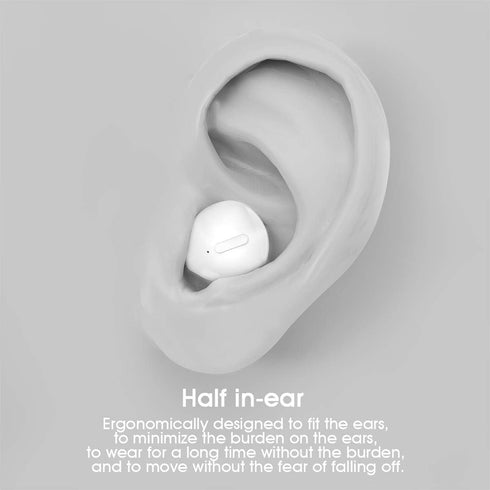 Invisible Bluetooth Earbuds, Mini Tiny Discreet Headphones for Work, Single Earbud with Charging Case for Small Ear