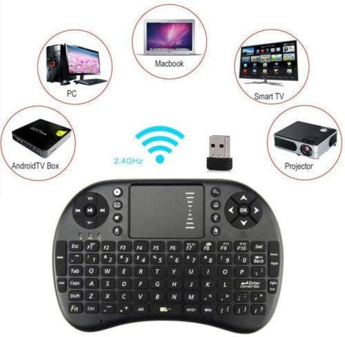 Mini Wireless Keyboard, 2.4GHz Controller with Touchpad Mouse Combo, Compatible with Android TV Box, Smart TV