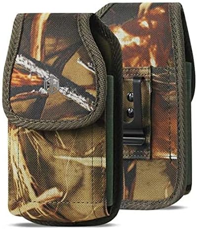 AH Military Grade Camo Cell Phone Holster for Men, Compatible with iPhone 12 Mini SE 5 5S 5C Samsung J1 J3 & More