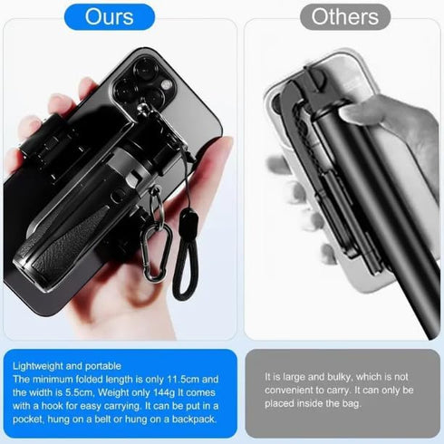 HomeBeyond 18.7" 2-in-1 Magnetic Phone Tripod, Selfie Stick with Rechargeable Remote & Magnetic Holder for iPhone