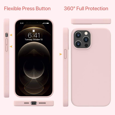 Miracase iPhone 12 Pro Max Case, Liquid Silicone Gel Rubber Shockproof Phone Case with Soft Anti-Scratch Microfiber