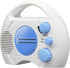 Portable AM/FM Shower Radio, Waterproof Hanging Radio with Built-in Speaker (Blue+White)